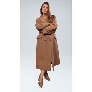 Tempo Europe London Fog 100% Wool Upcycled with 500 Austrian Crystals Coat - M/L